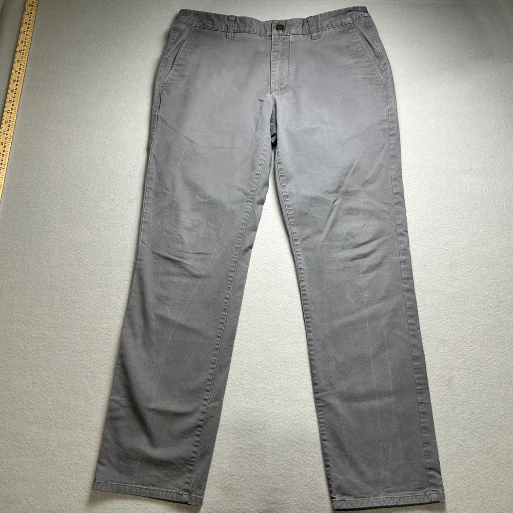 Bonobos Chinos Mens 32/30 Grey Slim Fit Straight Leg Cotton Twill Pants - Picture 2 of 9